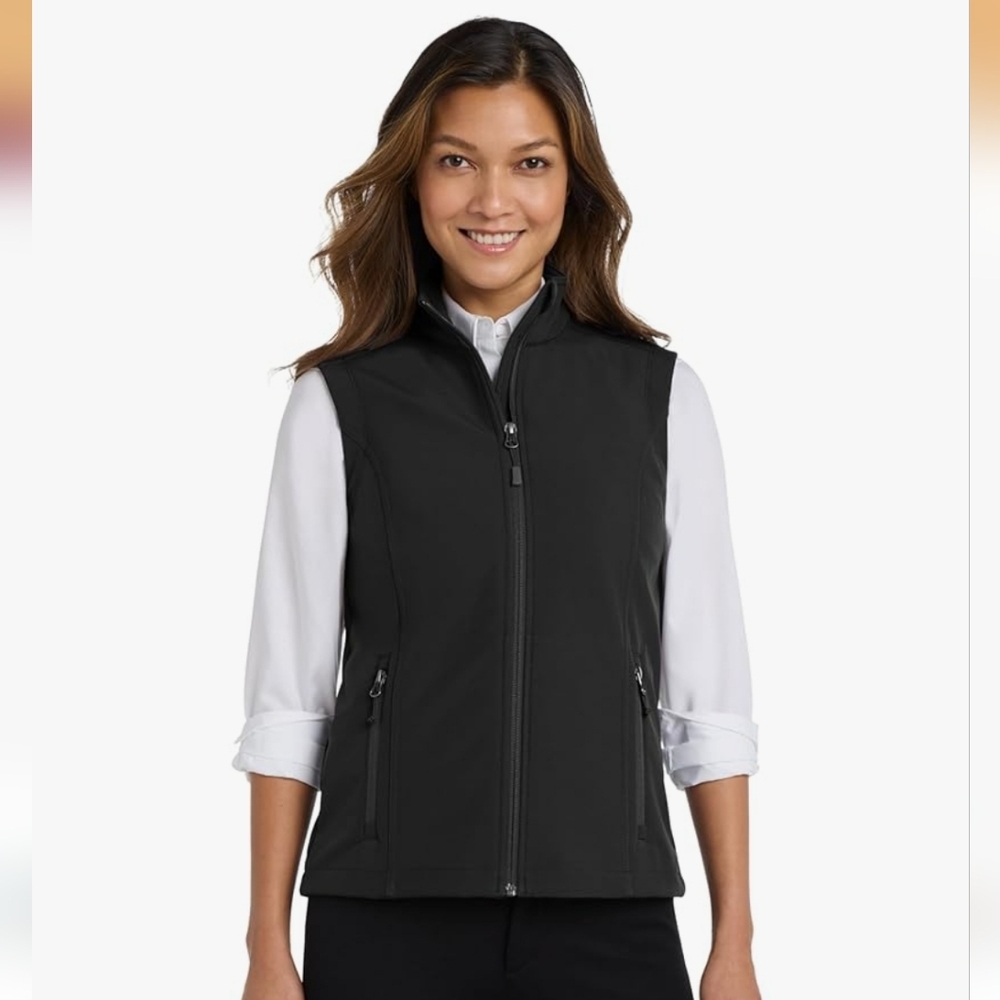 Port Authority Black Soft Shell Vest Size Small